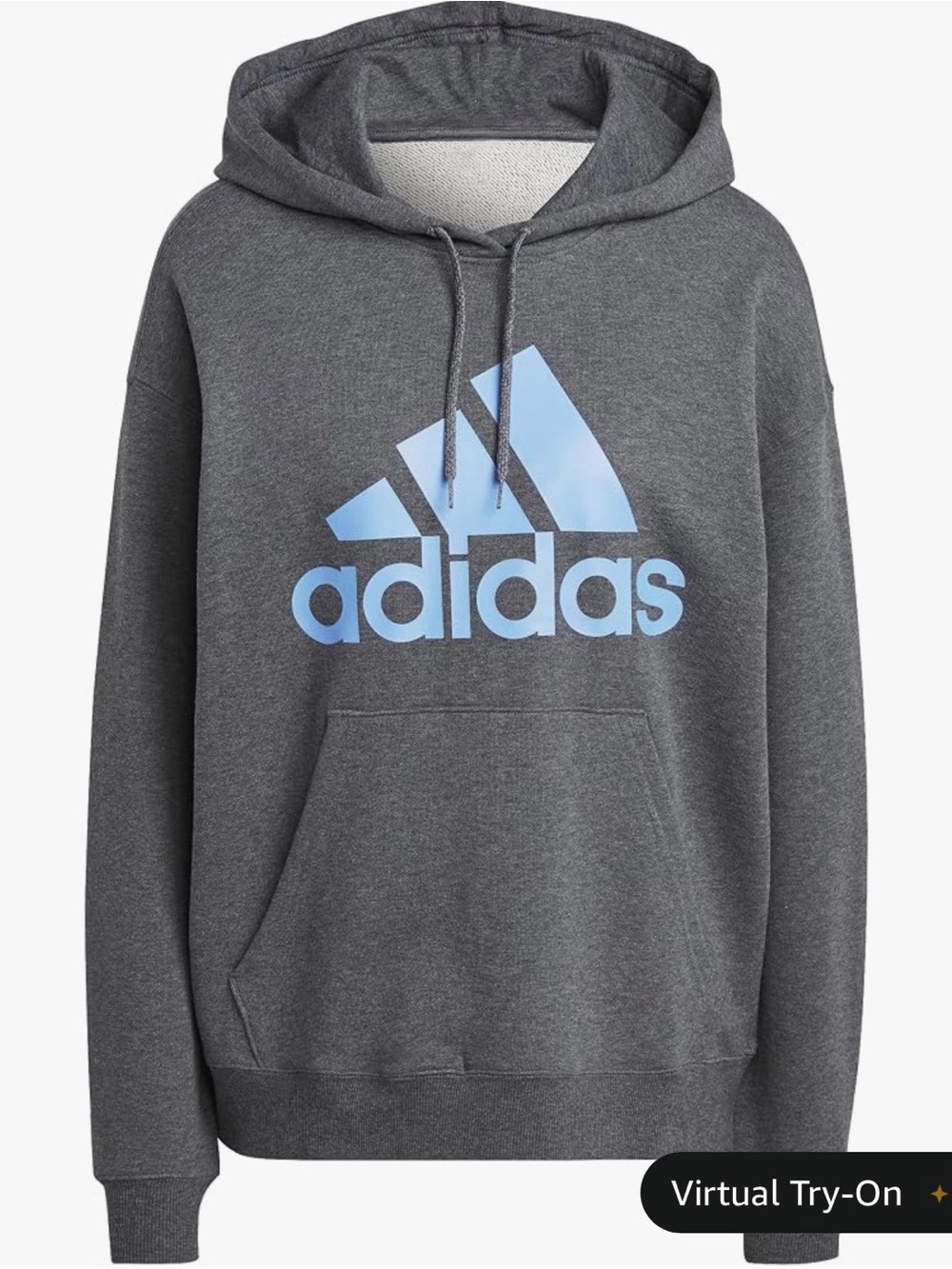 adidas Gray Hoodie with Light Blue Logo